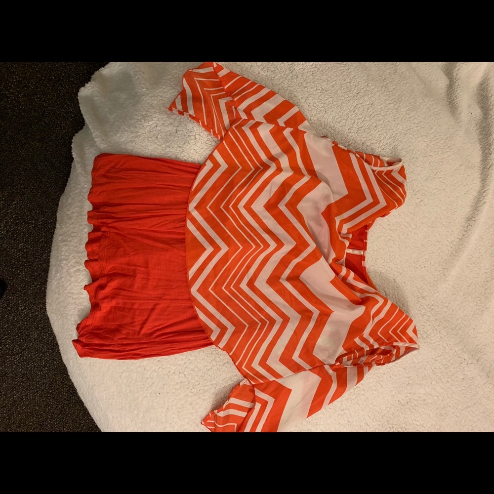 Unique coral blouse
